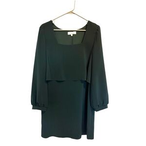 Lenny B Paris Forest Green Square Neck Overlay Dress Size 3 (US 6–8)